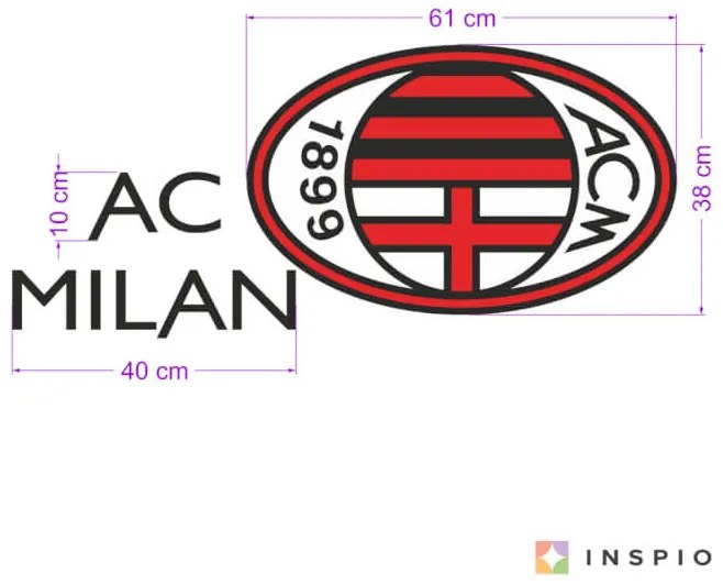 Nálepka na stenu AC Miláno
