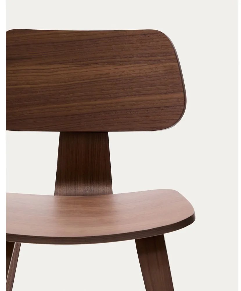 Tmavohnedá jedálenská stolička v dekore orecha Gena – Kave Home