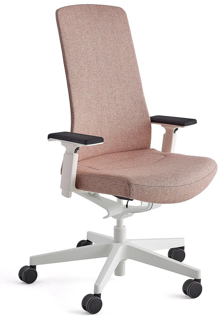 Kancelárska stolička BELMONT, biela/lososová