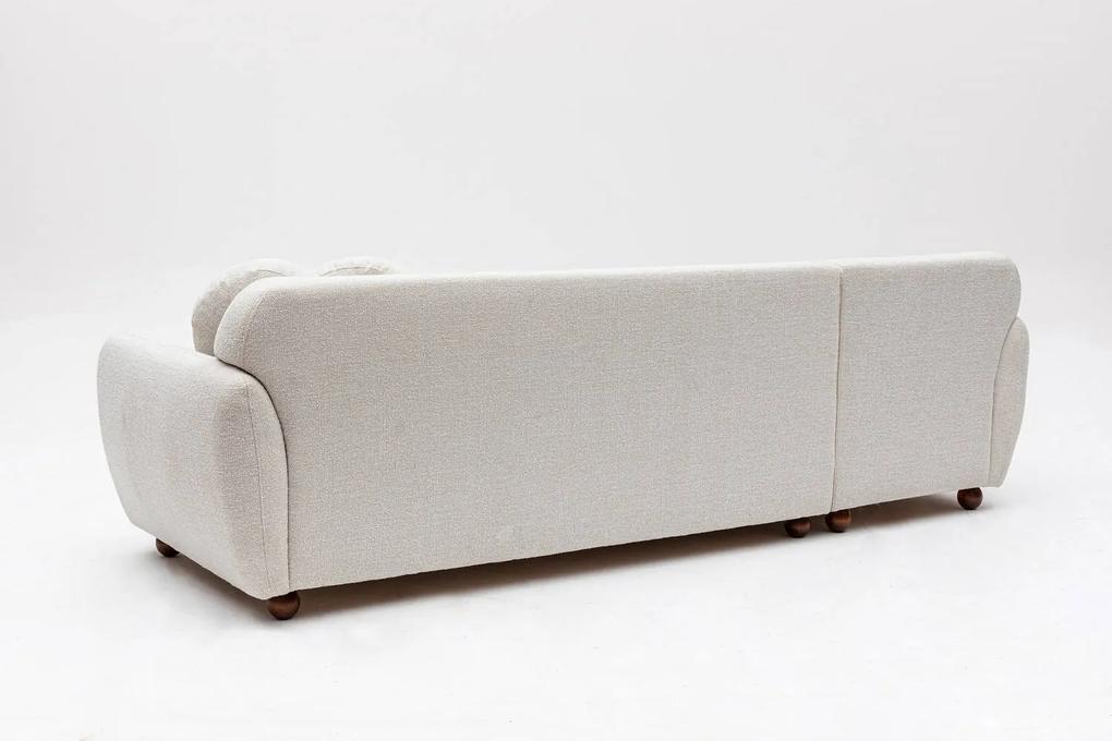 Dizajnová rohová sedačka Jamiya 273 cm biela - ľavá