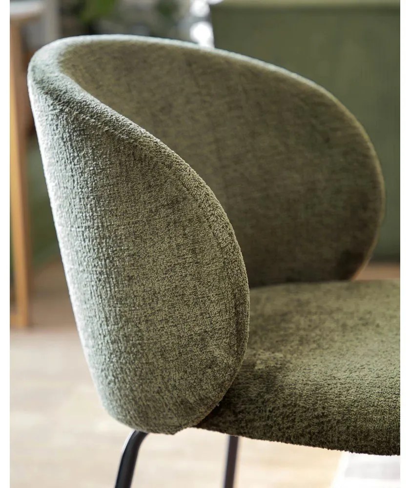 Zelené čalúnené jedálenské kreslo Minna – Kave Home