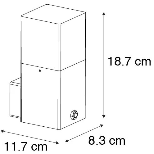 Vonkajšia nástenná lampa čierna IP44 s senzorom súmraku až úsvitu - Dánsko