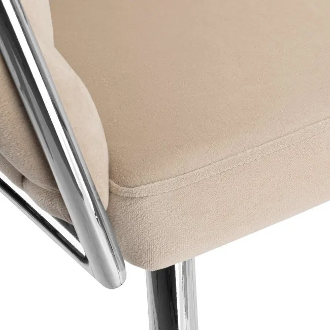 Jedálenská stolička COFTON zamatová, strieborná / béžová