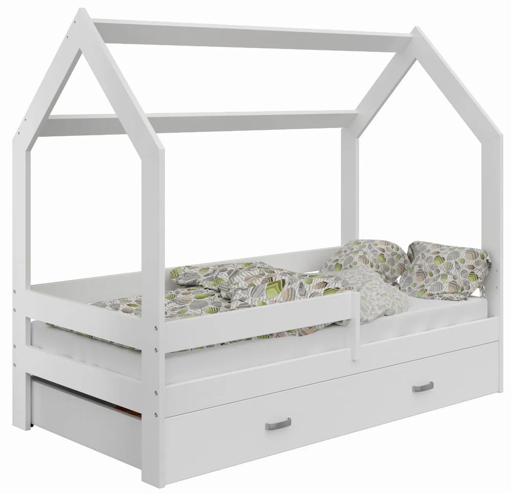 Detská posteľ DOMČEK D3 80x160cm masív biela