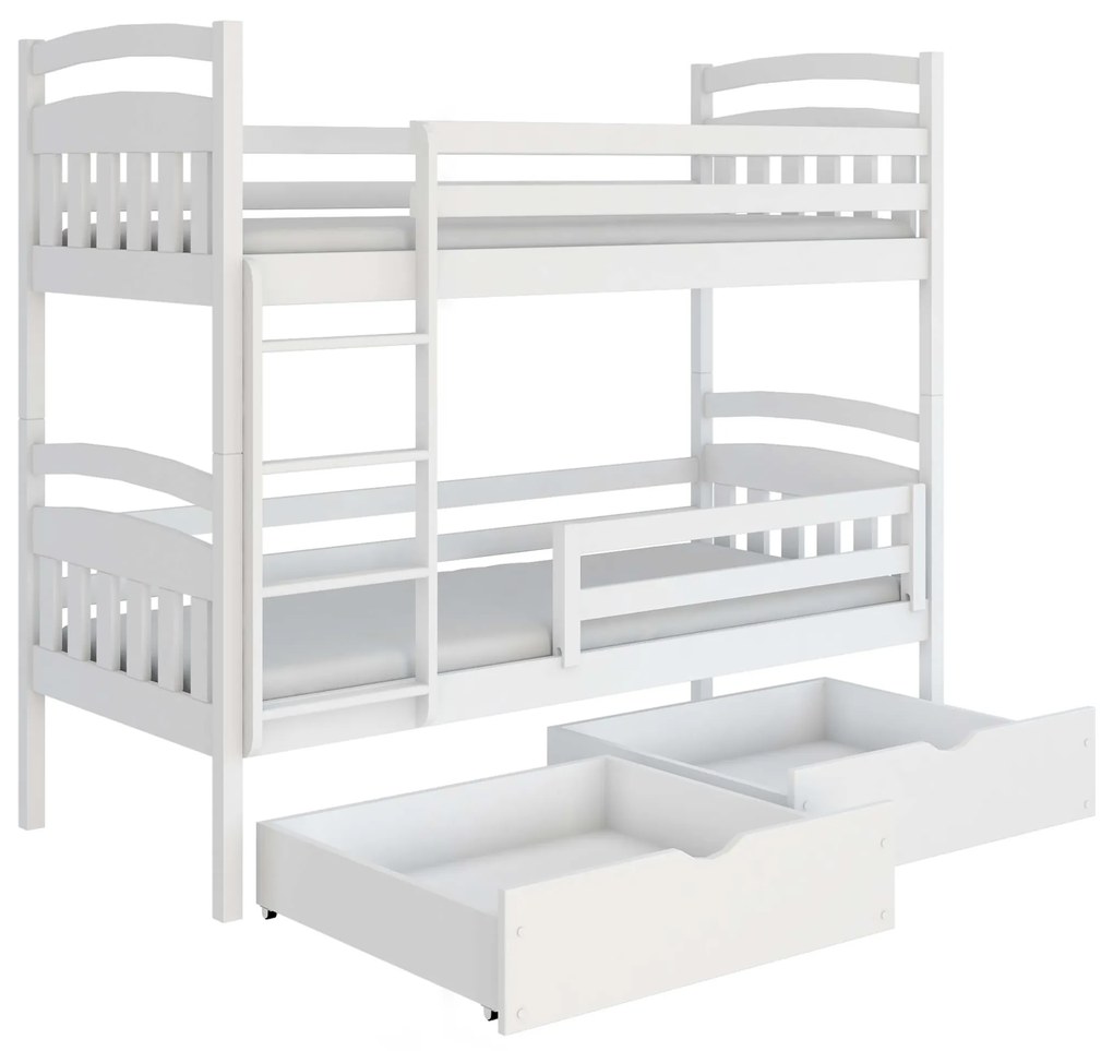 Detská posteľ 90 x 200 cm Galvin (s roštom a úl. priestorom) (biela). Akcia -21%. Vlastná spoľahlivá doprava až k Vám domov. 1013523
