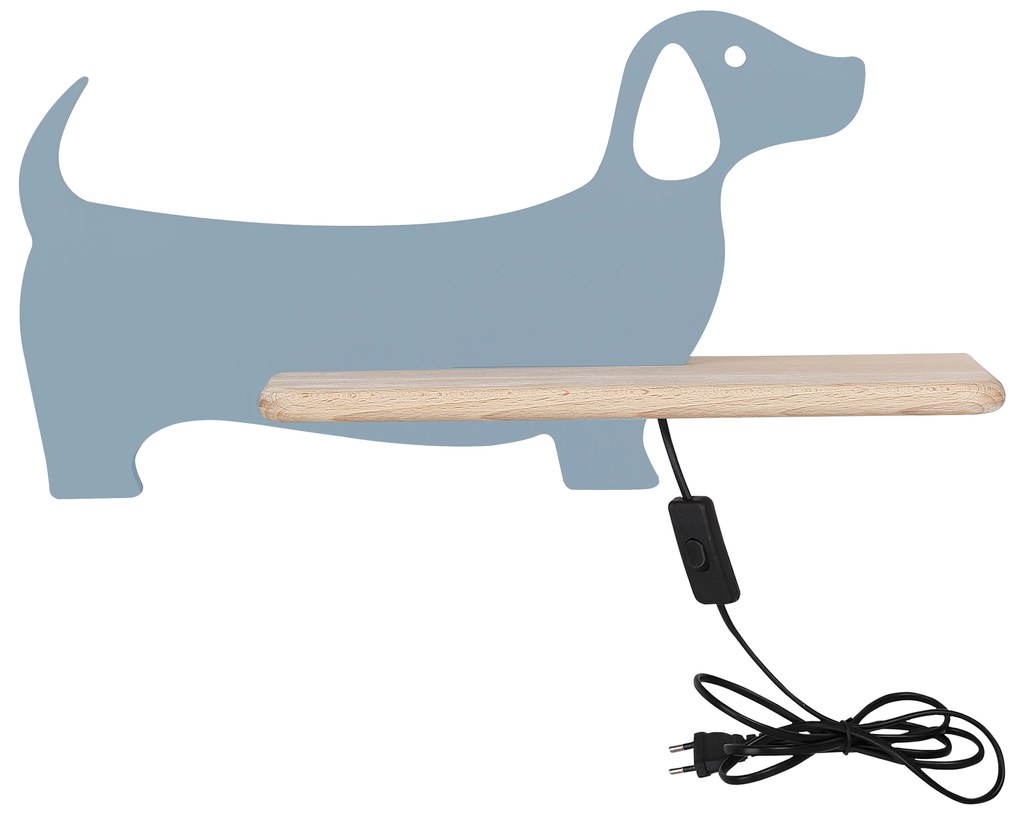 Candellux DOG Nástenné svietidlo 5W LED 4000K IQ KIDS WITH CABLE, PLUG AND SWITCH BLUE FSC MIX 70% 21-02983