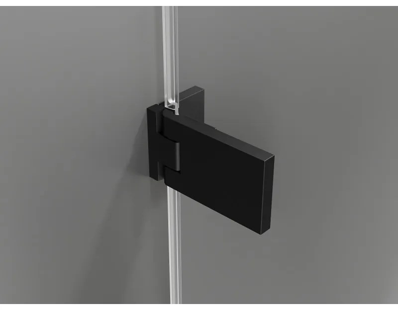 Mexen Lunar-F Duo, skladací sprchový kút 85 x 80 cm, 8mm číre sklo, čierny profil, 836-085L-080P-70-00
