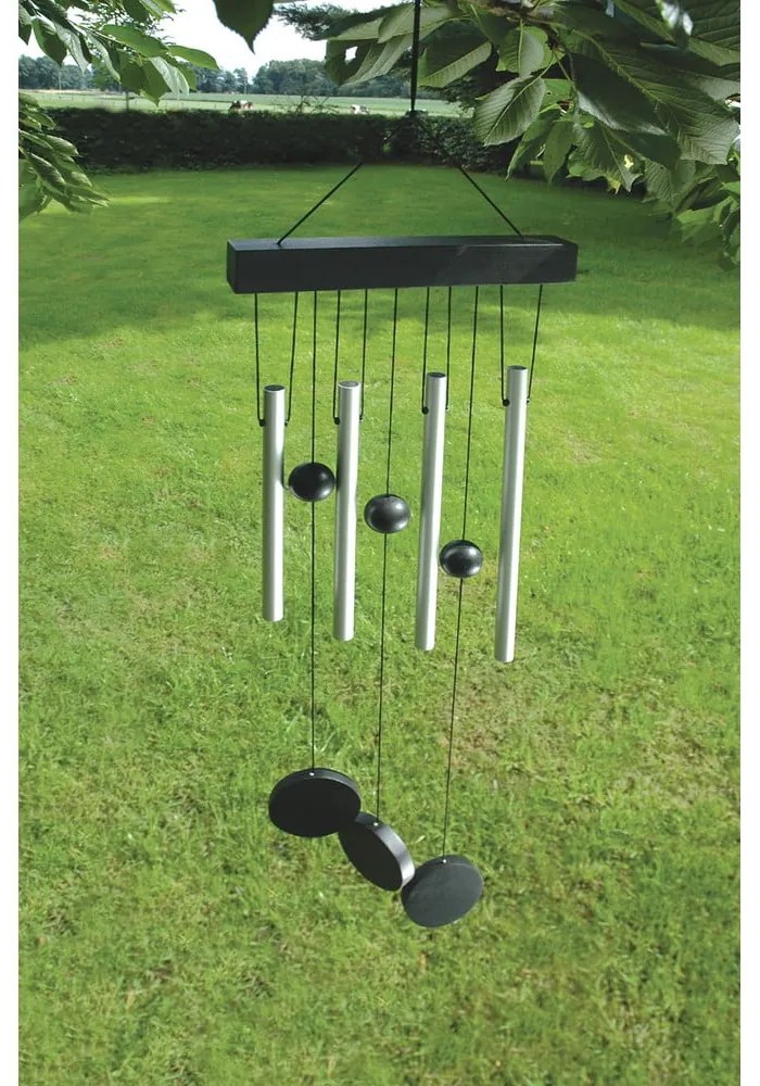 Závesná zvonkohra v striebornej farbe Esschert Design, 58 cm