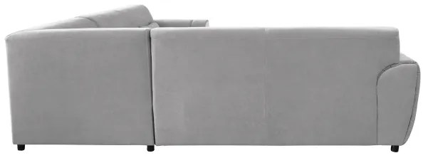 Rozkladacia rohová sedacia súprava VISEU do tvaru L s úložným priestorom, pravá, šedá/biela