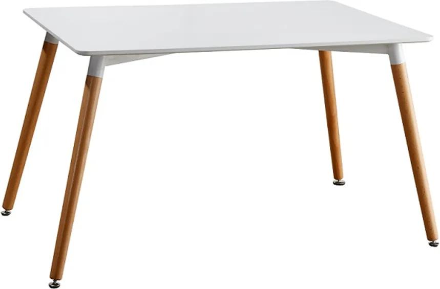 Jedálenský stôl, biela/buk, DIDIER 4 NEW