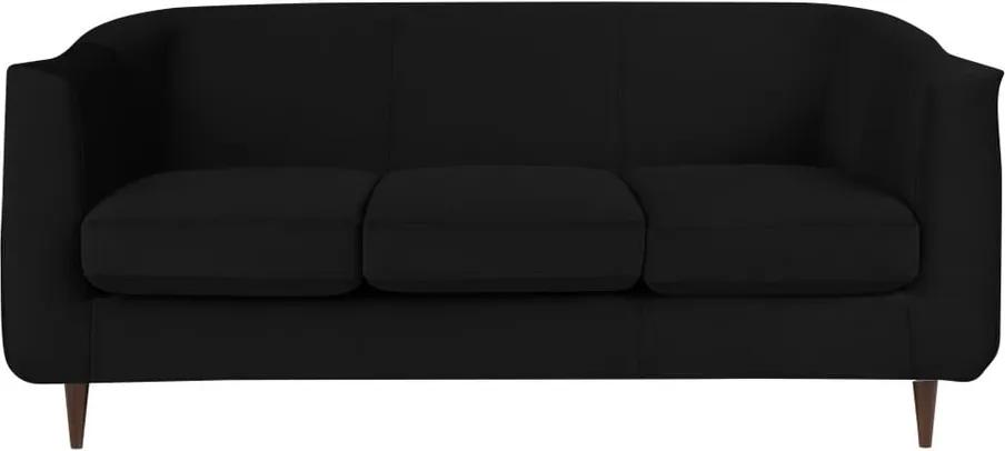 Čierna zamatová pohovka Kooko Home Glam, 175 cm