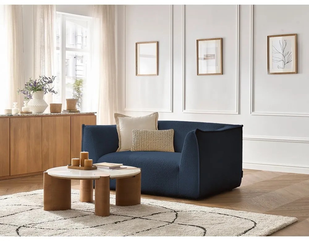 Tmavomodrá pohovka z textílie buklé 170 cm Giorgia – Bobochic Paris