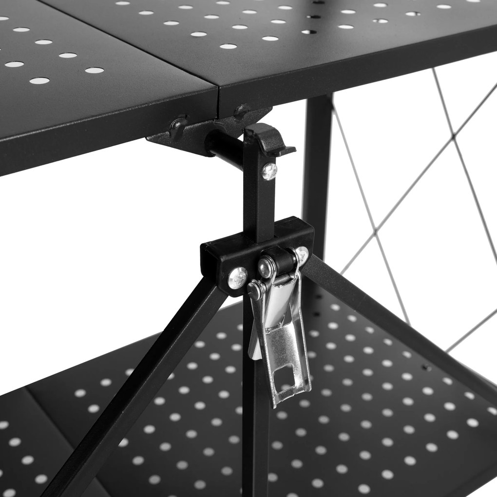 Skladací regál GESTEL s 5 policami čierny