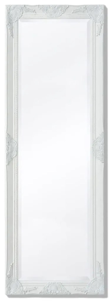 Nástenné zrkadlo v barokovom štýle, 140x50 cm, biele