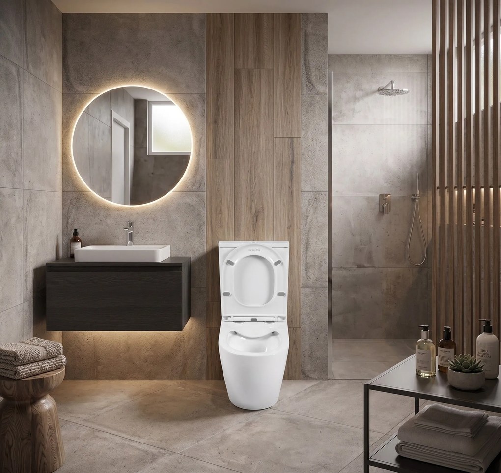 Erga Siena, WC kombi misa 620x365x820 mm, Rimless + toaletné sedadlo, biela lesklá, ERG-V03-SIENA-RIM-WH