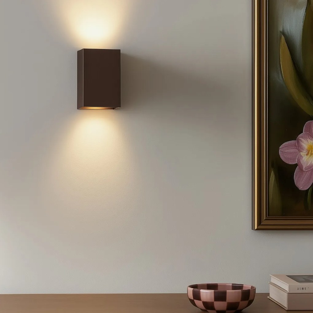 Moderná nástenná lampa tmavo bronzová štvorcová 2-svetlo - Sandy