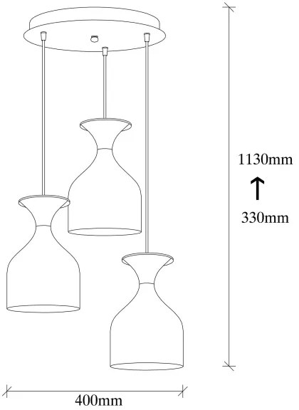 Závesné svietidlo na lanku SIVANI 3xE27/40W/230V biela/medená