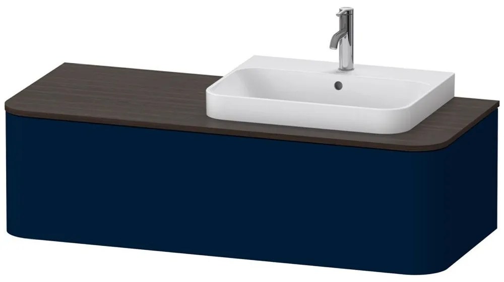 DURAVIT Happy D.2 Plus závesná skrinka pod umývadlo pod dosku (umývadlo vpravo), 1 zásuvka, 1300 x 550 x 354 mm, nočná modrá matná lakovaná, HP4942R9898