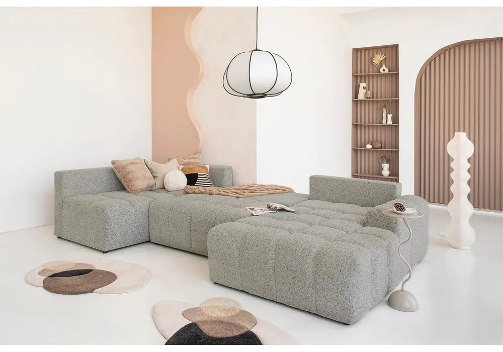 Svetlohnedá rozkladacia modulárna rohová pohovka s úložným priestorom (ľavý roh) Lulu – Miuform