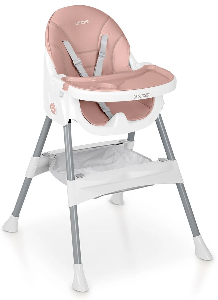 Detská jedálenská stolička Ricokids Mani ružová
