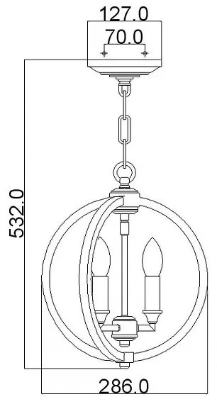 Feiss FE-CORINNE-3P-S - Luster na reťazi CORINNE 3xE14/60W/230V