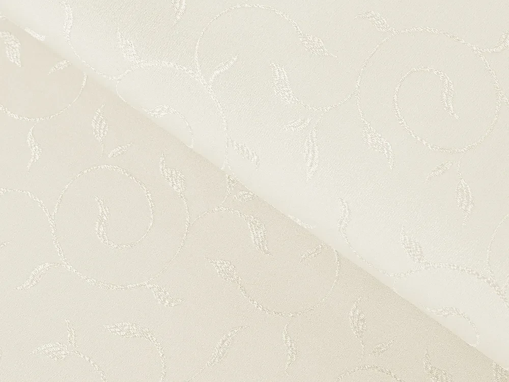 Biante Dekoračný záves TF-026 Popínavé lístky - smotanový 150x210 cm