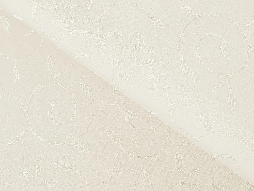 Biante Dekoračný záves TF-026 Popínavé lístky - smotanový 150x260 cm