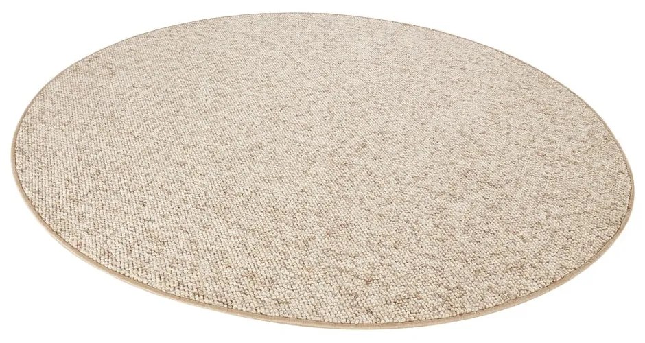 Svetlohnedý okrúhly koberec ø 200 cm Wolly – BT Carpet