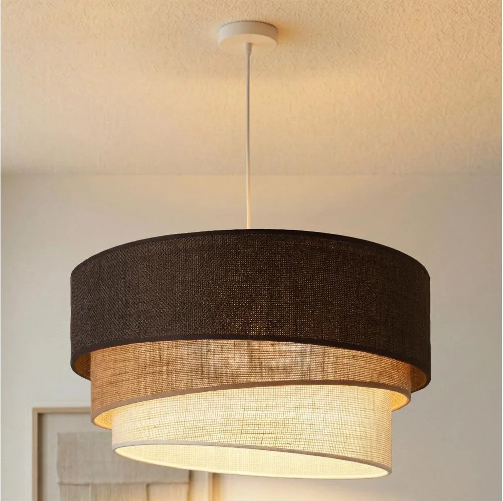 BRILAGI - Luster na lanku TRIO 3xE27/60W/230V pr. 60 cm hnedá/béžová/biela