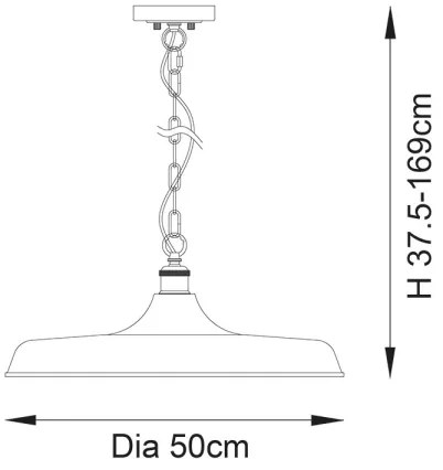 Endon 99998 - Luster na reťazi SABIAN 1xE27/10W/230V čierna/zlatá