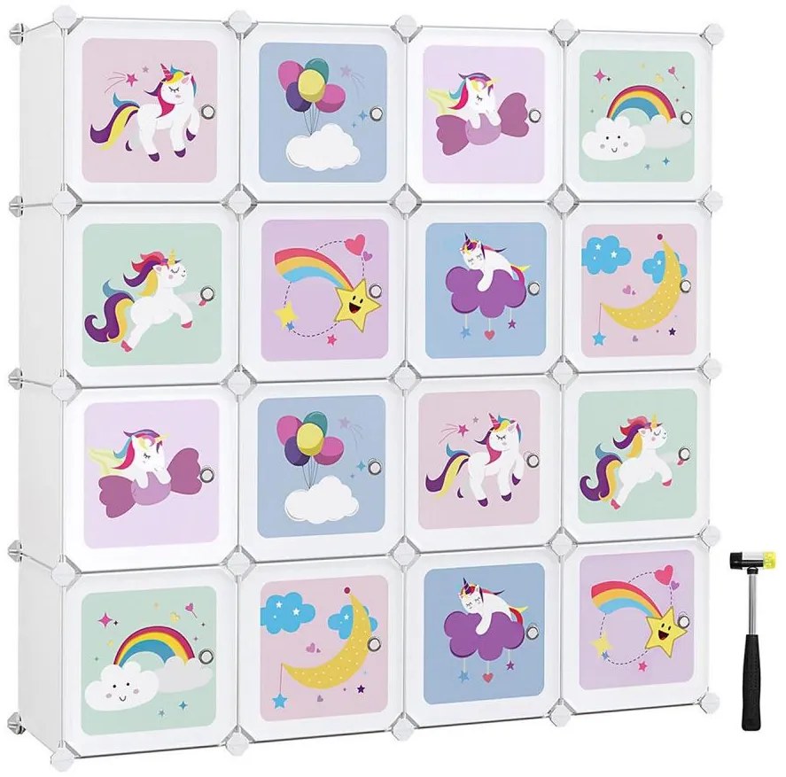 Detská modulárna skrinka s farebnými úložnými boxmi ANET