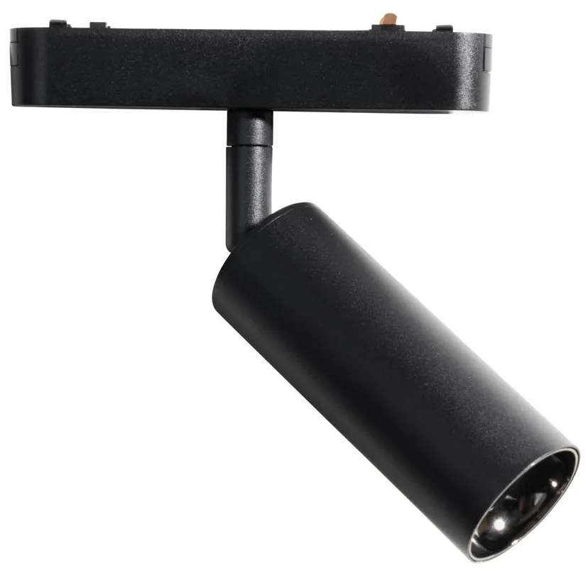 Moderné čierne bodové svetlo pre 1-fázový koľajnicový systém 4,5 W 3000 K - Magnetic Samson
