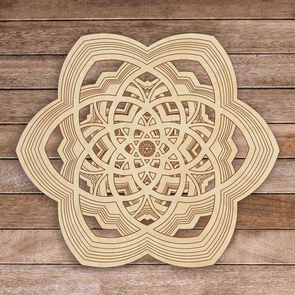 Drevená mandala Harmónia z viacerých vrstiev až 90 x 100 cm: 45 x 40 cm 4214-69702 PR0456