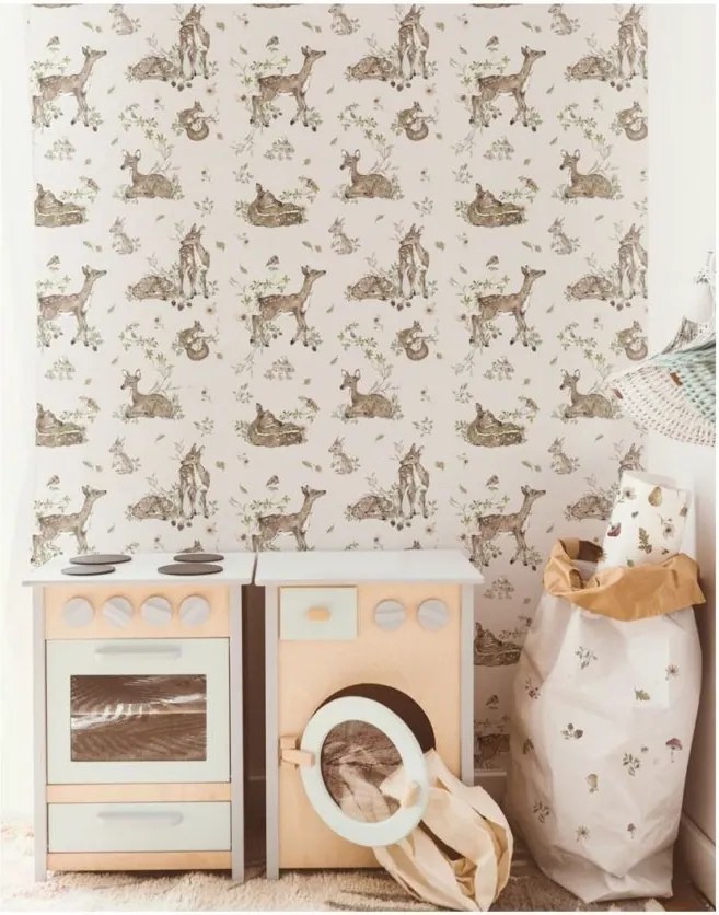 Tapeta jelenia lúka šedá 280×50 cm