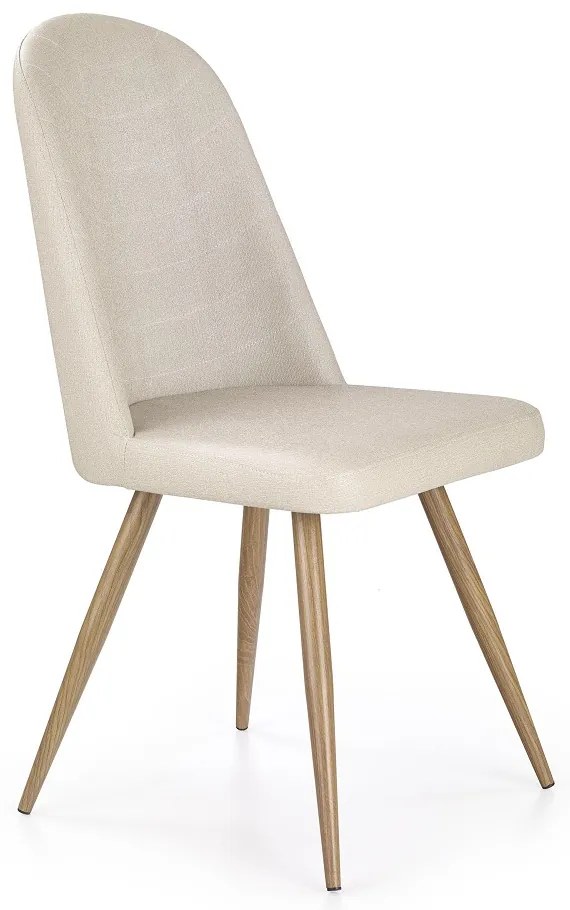 Jedálenská stolička Adel, krémová / prírodné drevo