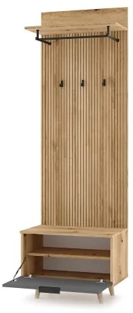 Predsieňová stena KLEO hnedá/grafit