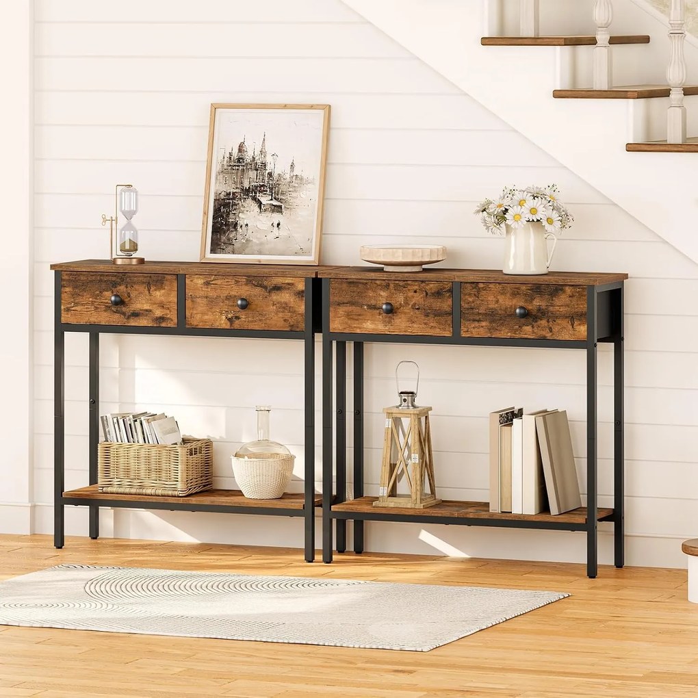 Konzolový stolek Vasagle Slime 75 cm černý/hnědý