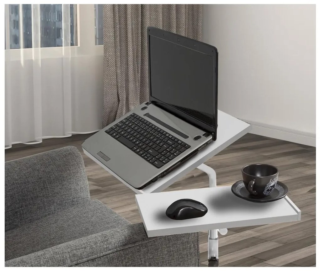 Polohovateľný stôl GLEN 87x67 cm biela