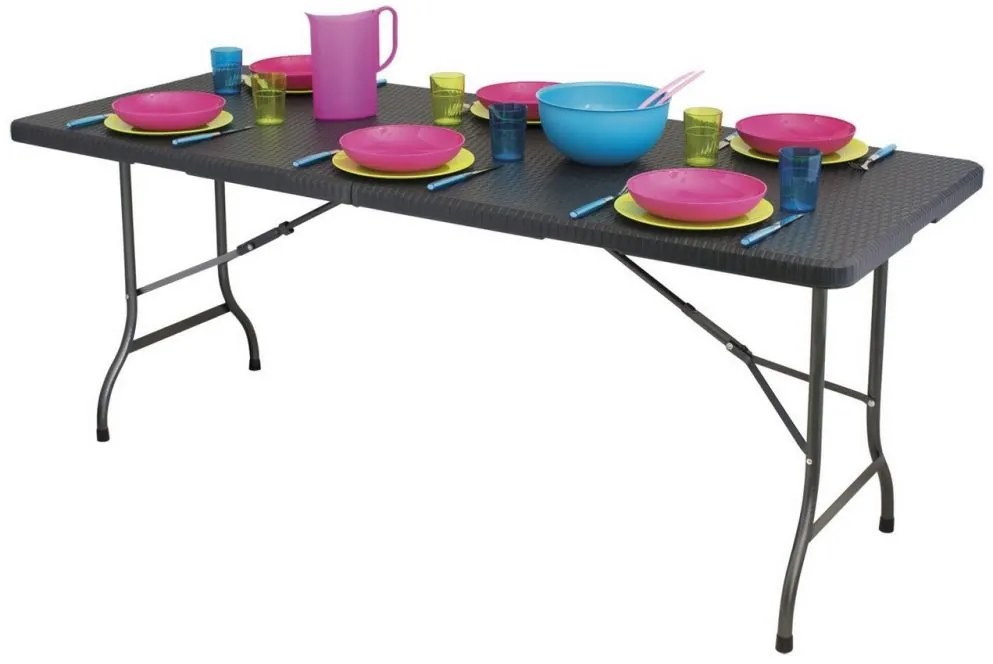 Záhradný skladací cateringový, banketový stôl | 180x75 cm hnedý