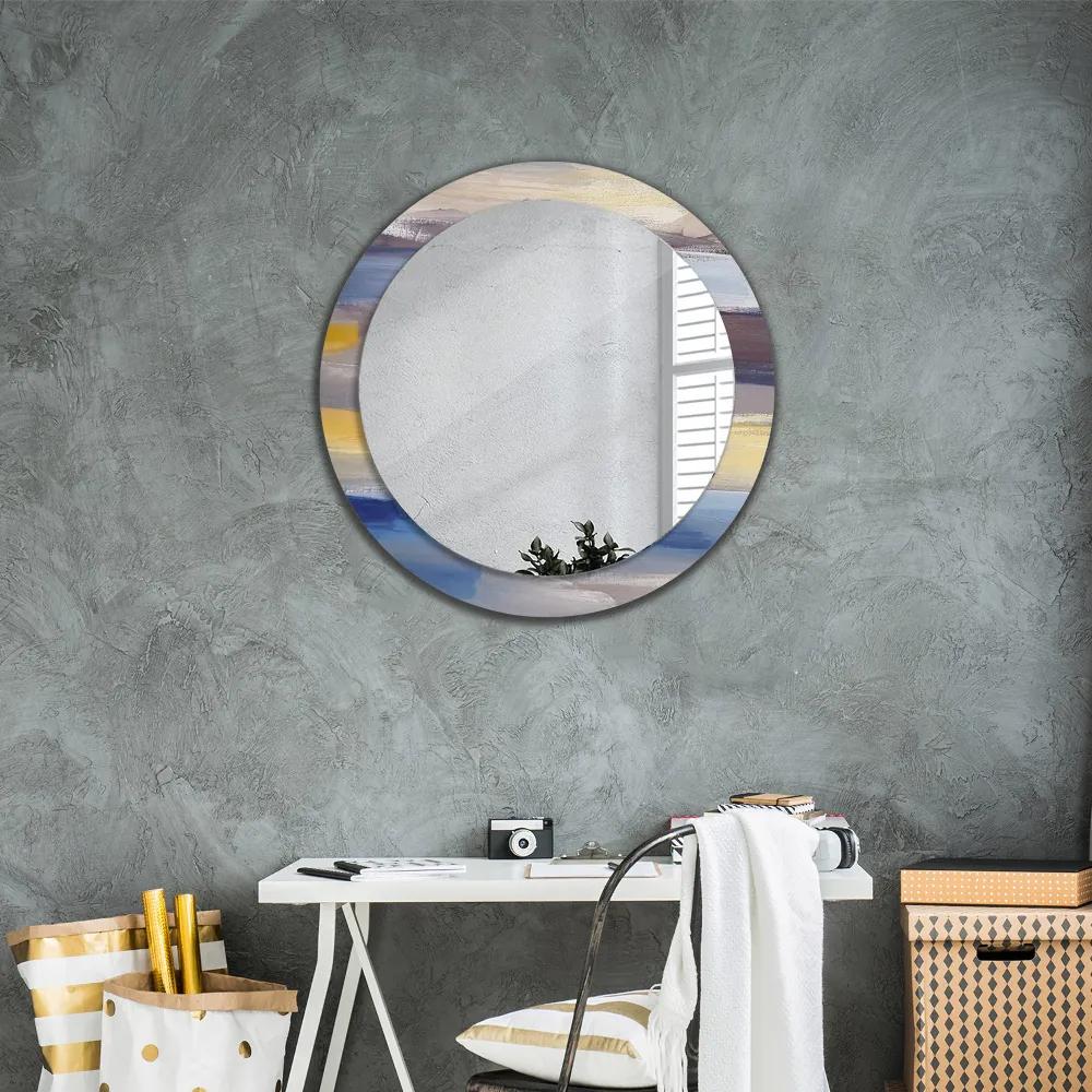 Okrúhle ozdobné zrkadlo Abstraktný obrázok fi 80 cm