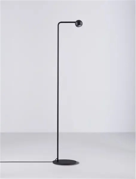 LED čierna stojaca lampa Sfera