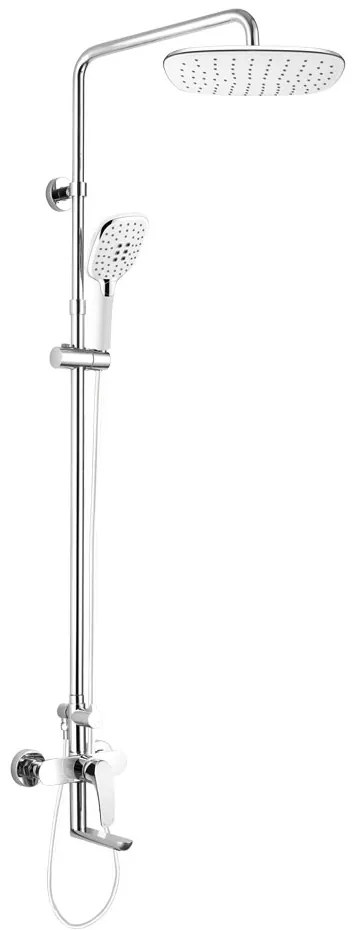 Mereo Mereo, Vaňová batéria s hlavovou hranatou sprchou, biela, MER-CBE60101SJE