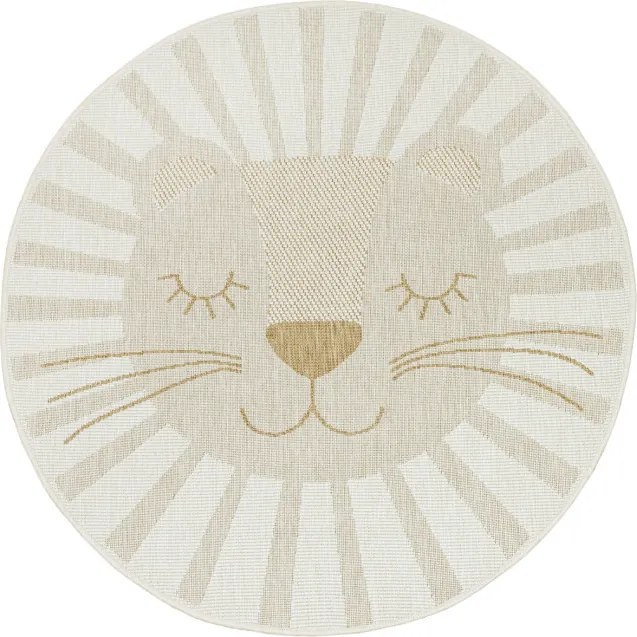 Detský obojstranný koberec BRUSSELS 206023/10820 béžový / krémový kruh