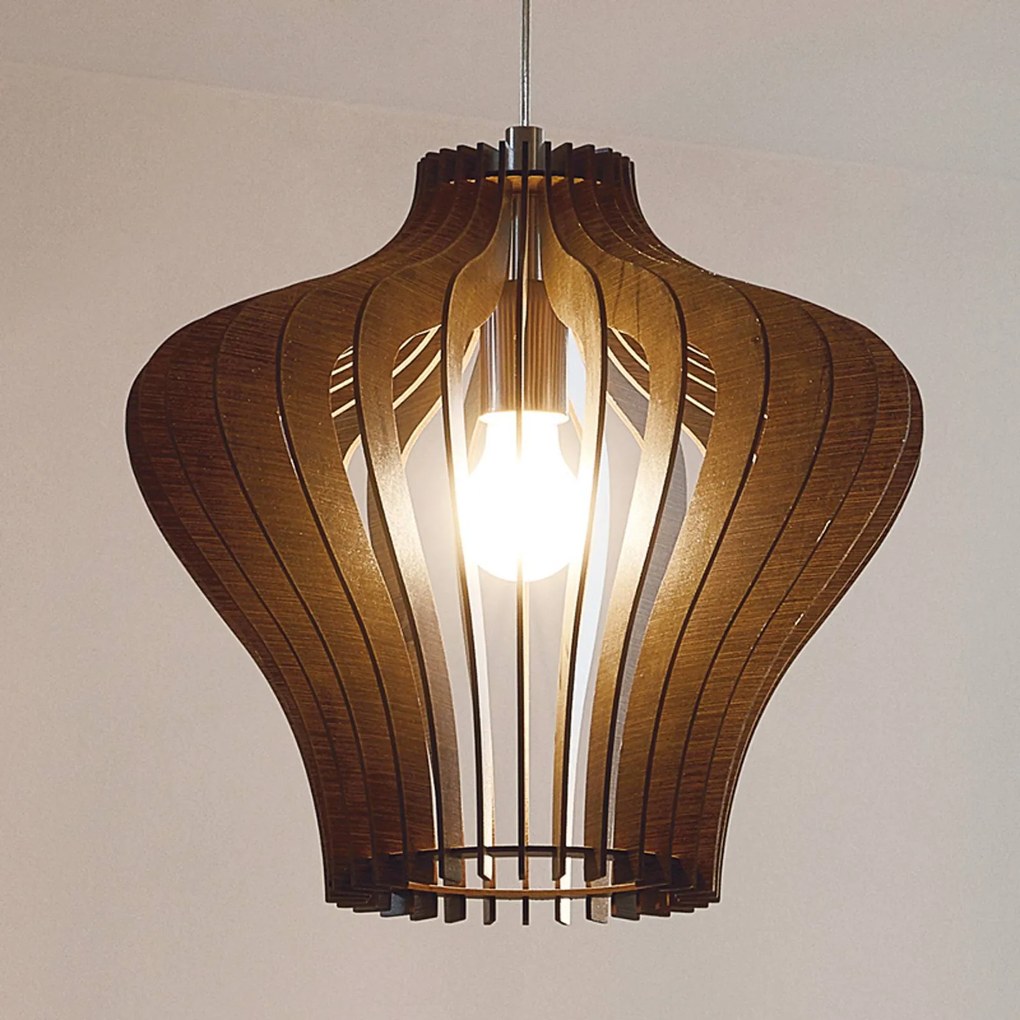 Závesná lampa Cossano 38 cm, hnedá