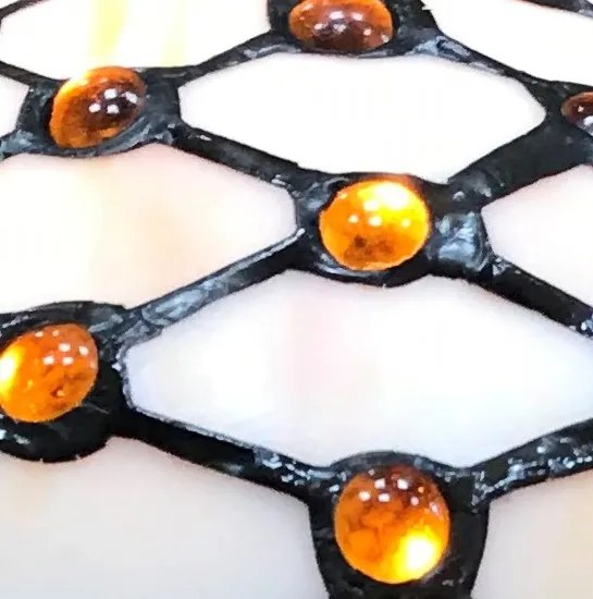 Luster Tiffany strop závesná lampa vitráž HIVE Prezent 58 vzor 7