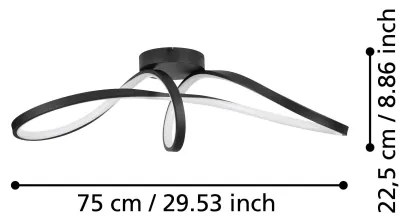 Eglo 901158-LED RGBW Stmievateľné stropné svietidlo CALAROSSA-Z LED/22W/230V čierna