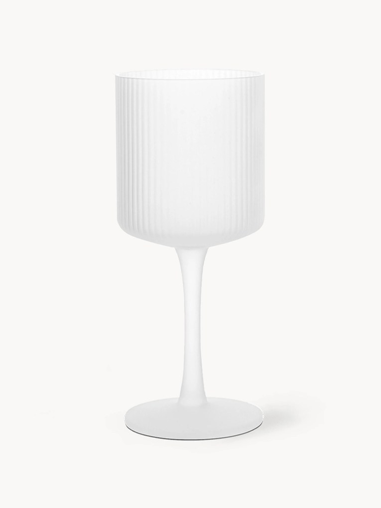 Ručne fúkané reliéfne poháre na biele víno Ripple, 2 ks
