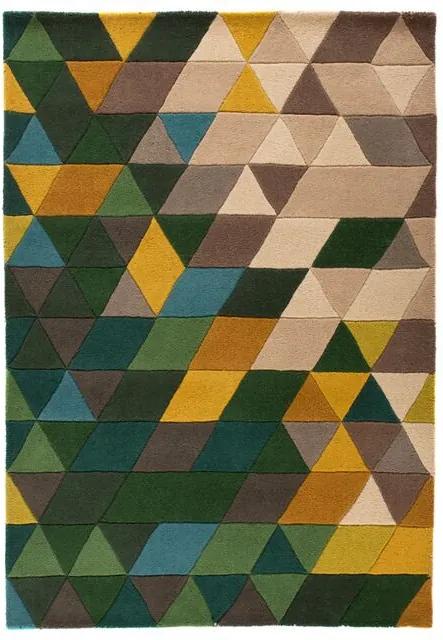 Flair Rugs koberce Ručne všívaný kusový koberec Illusion Prism Green / Multi - 80x150 cm