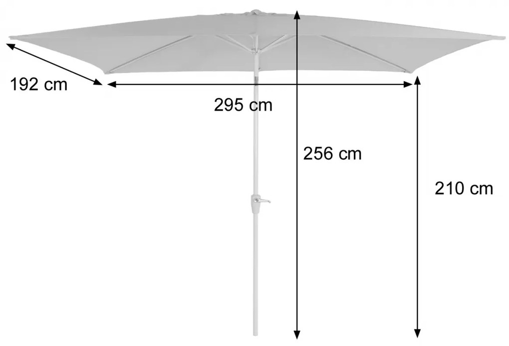 Slnečník N23 2x3m polyester/hliník - ružová