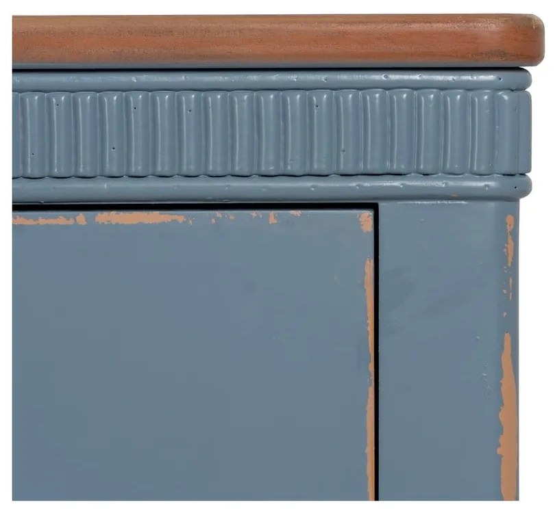 Modrá nízka komoda z jedľového dreva 115x90 cm Shabby – Ixia